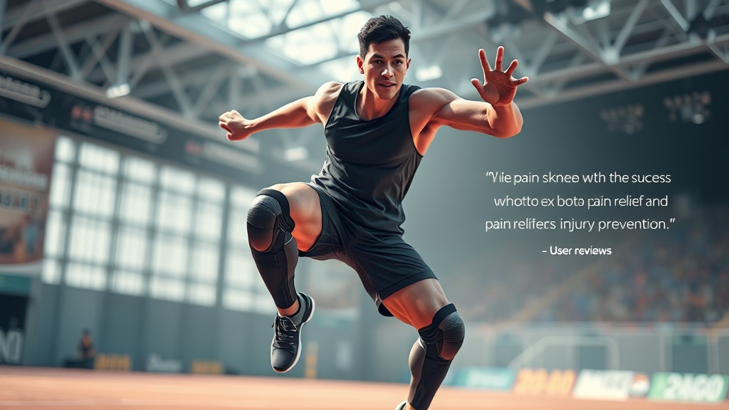 통증 완화 및 부상 예방 효과 (realistic 스타일)
