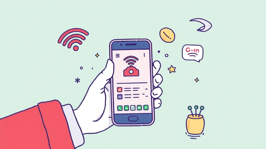 네트워크 연결 문제 해결 (illustration 스타일)