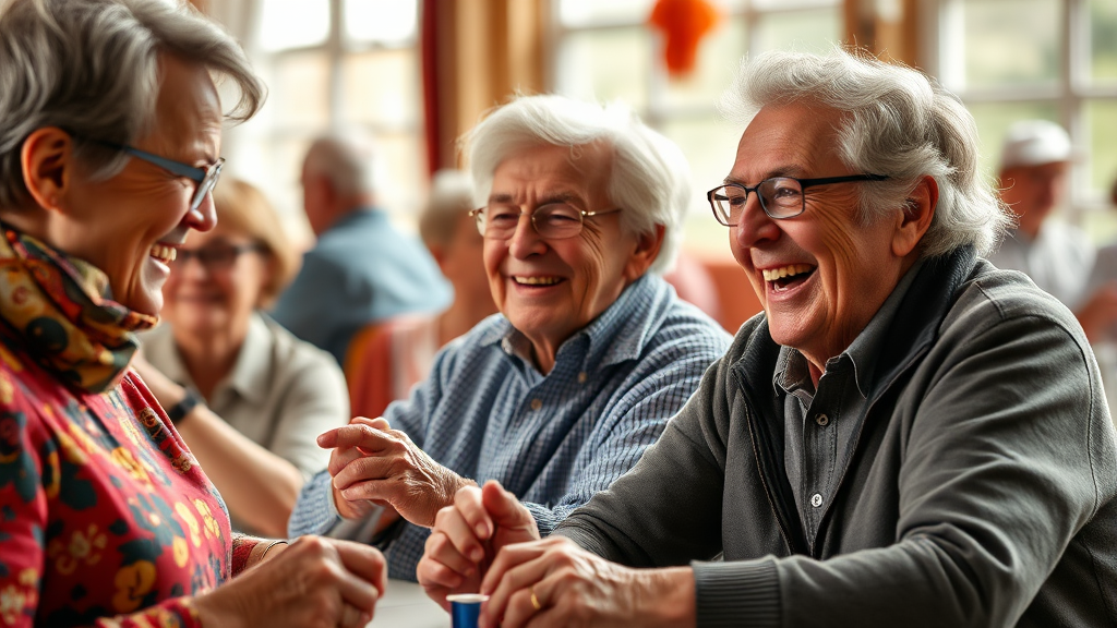 활기찬 여가 및 문화 활동: 즐거움이 가득한 노후 생활 (realistic 스타일)