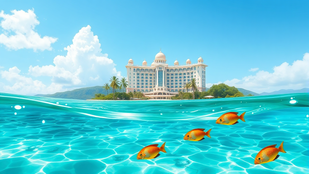 아름다운 바다와 함께하는 완벽한 휴식 (illustration 스타일)