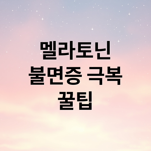 멜라토닌 불면증 극복 키비주얼