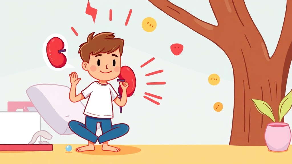 신장 기능 저하, 우리 몸의 이상 신호 (cartoon 스타일)