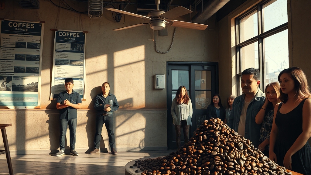 커피 가격 인상, 소비자 부담 증가 (realistic 스타일)