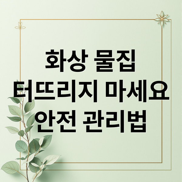 화상 물집
터뜨리지 마세요
안전 관리법 (화상 물집 터트리기)