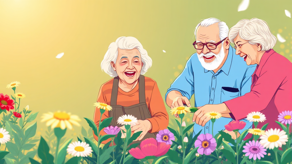 노인일자리 사업 개요 (illustration 스타일)