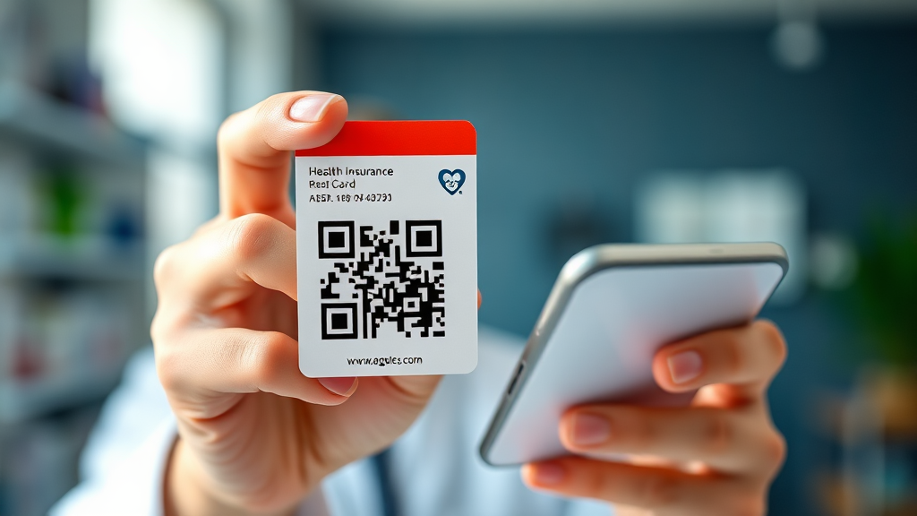 모바일 건강보험증이란? (realistic 스타일)