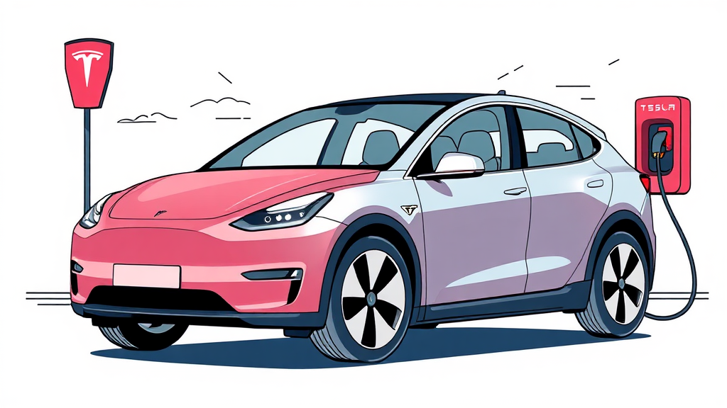테슬라 가격 인하: EV5 구매 영향은? (illustration 스타일)