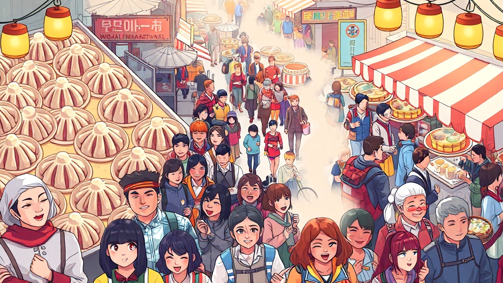 현지인 추천 만두 맛집! (illustration 스타일)