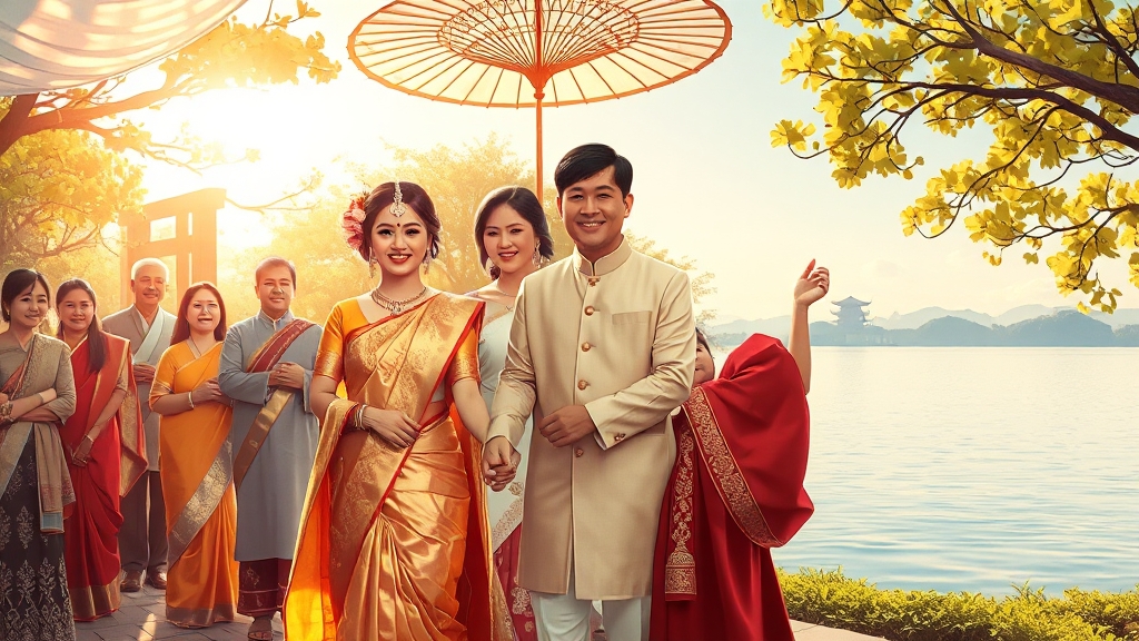 럭키 결혼의 의미와 축복 (realistic 스타일)