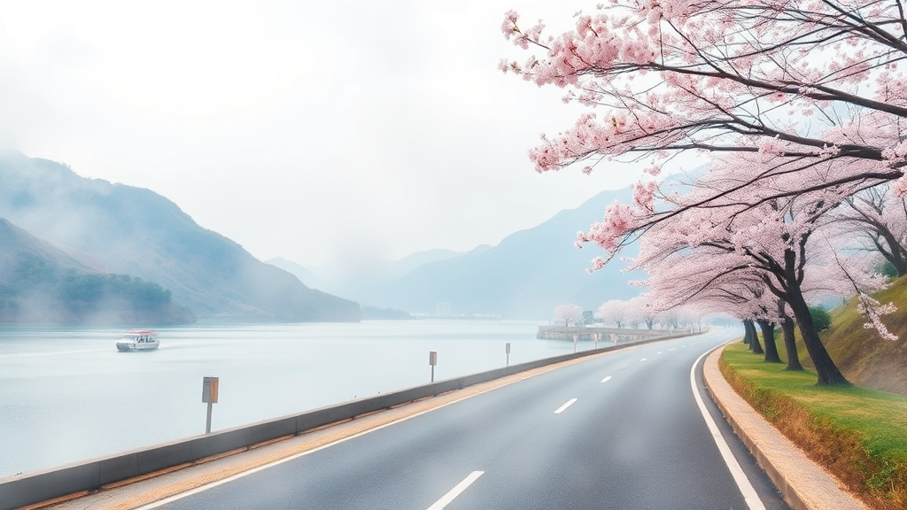 영천 벚꽃백리길, 그 매력 속으로 (watercolor 스타일)