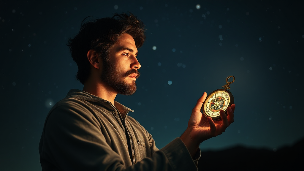 자아 성찰과 내면의 성장 (realistic 스타일)