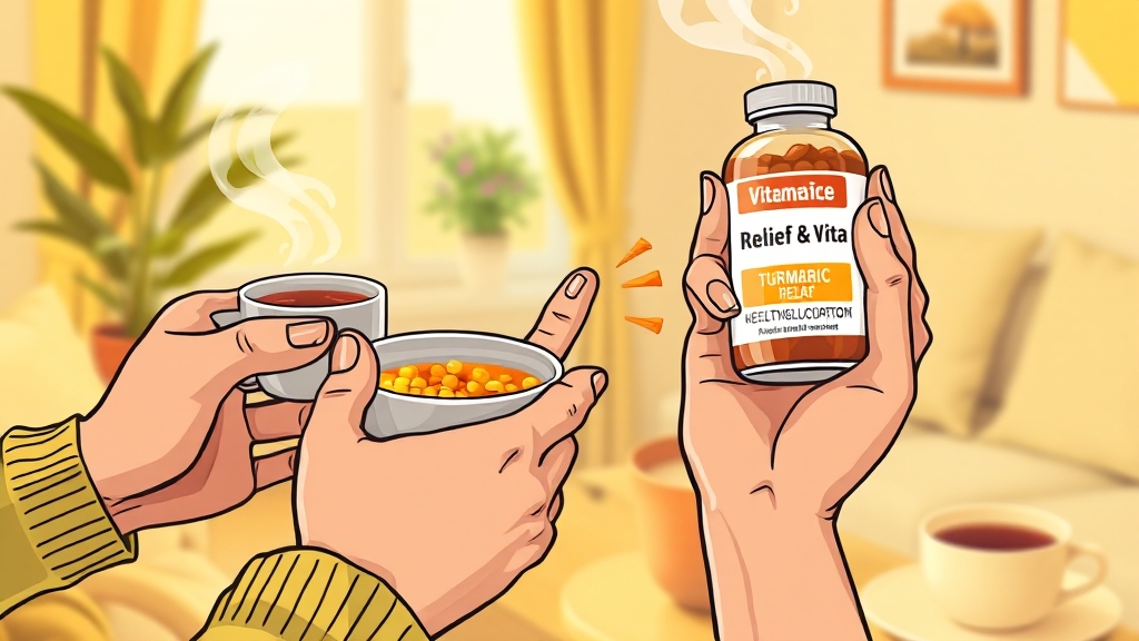 관절염 통증 관리와 생활 습관 개선 (cartoon 스타일)