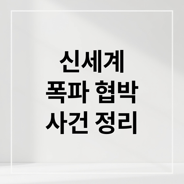 신세계
폭파 협박
사건 정리 (신세계 백화점 폭파 협박)