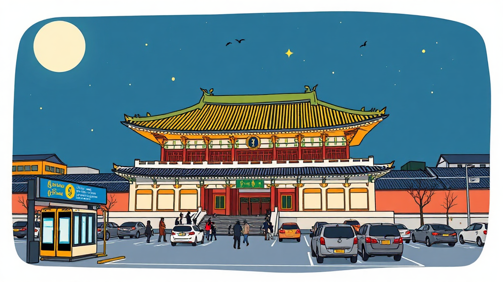 편리한 방문을 위한 교통 및 주차 정보 (cartoon 스타일)