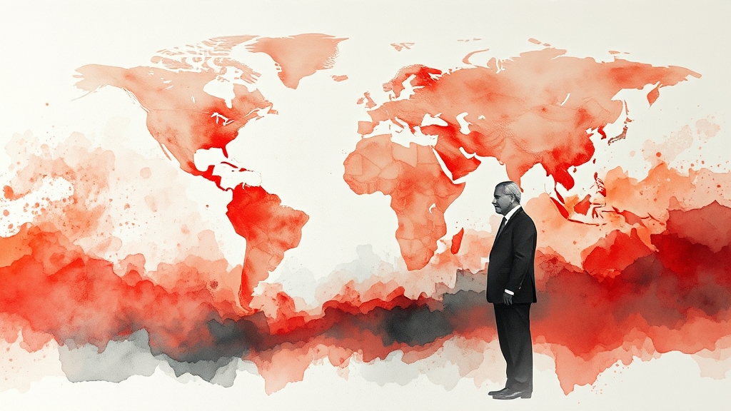 국제 사회의 중재와 우려 (watercolor 스타일)