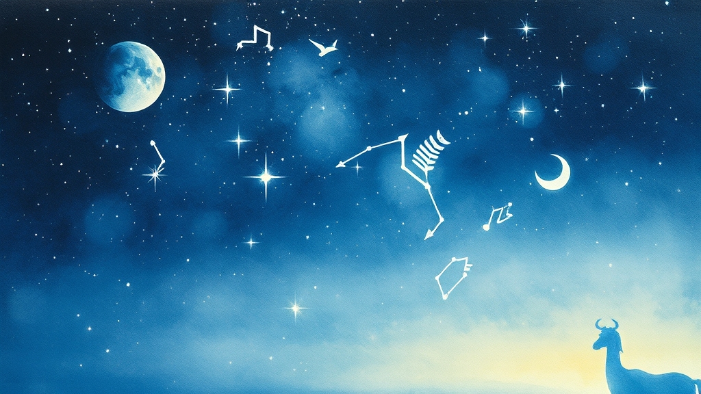 별자리 운세: 오늘의 힌트 (watercolor 스타일)