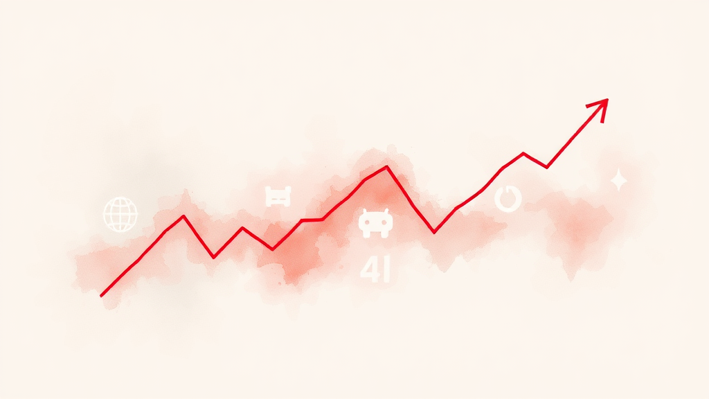 코스피 과매수 진입 (watercolor 스타일)