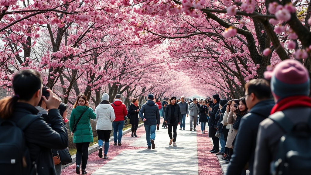 진주 매화숲 방문 후기: 자연 속 힐링 (realistic 스타일)