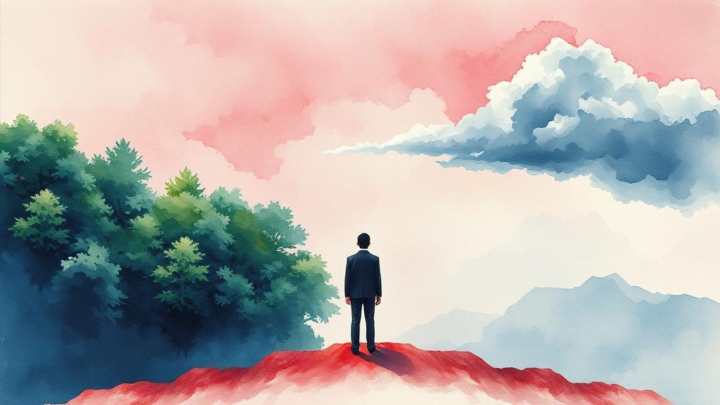 조증 vs 우울증, 증상 비교 (watercolor 스타일)