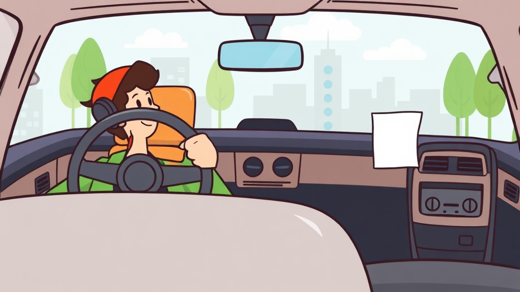 운전자보험 가입 시 유의사항 (cartoon 스타일)