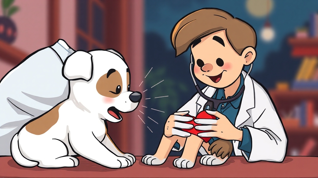 강아지 심장병 주요 증상과 자가 진단 (cartoon 스타일)