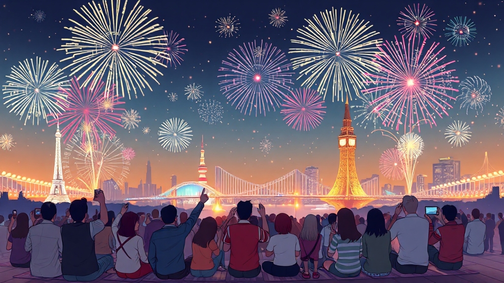 불꽃축제 명당 TOP 5 (illustration 스타일)