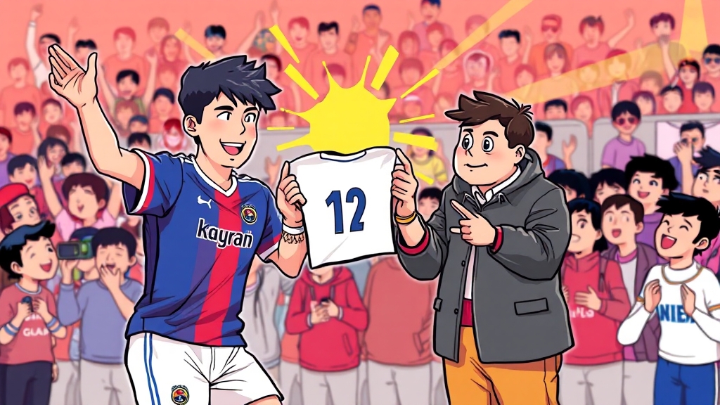 손흥민 A매치 최다 출전 기념 행사 (cartoon 스타일)