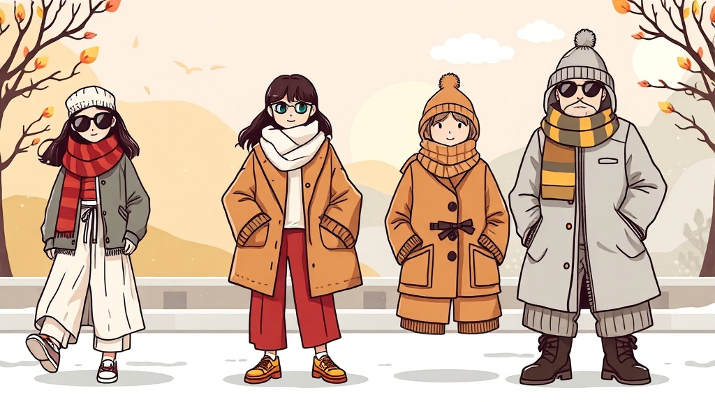 베이징 월별 옷차림 & 준비물 (cartoon 스타일)