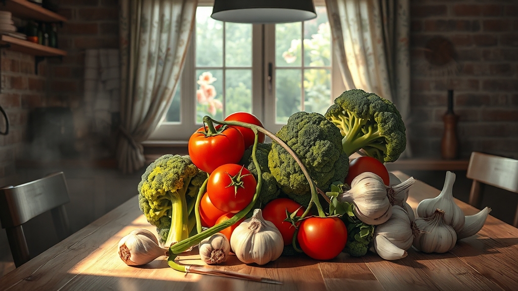 식품별 주요 항암 성분과 효능 (realistic 스타일)