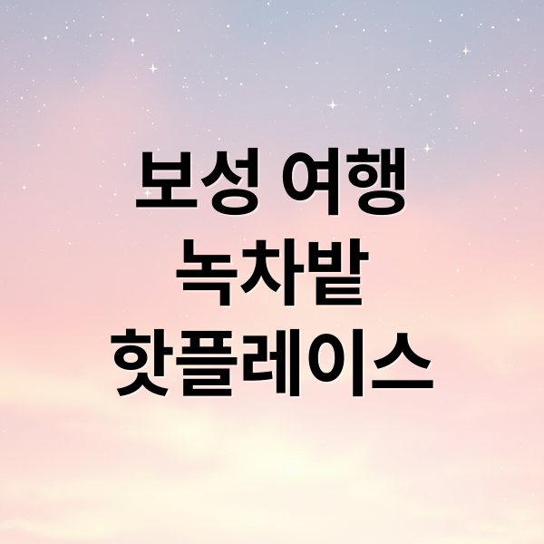보성 여행
녹차밭
핫플레이스 (보성 가볼만한곳)