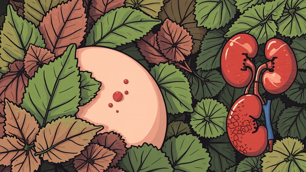 깻잎 부작용 및 주의사항 (illustration 스타일)