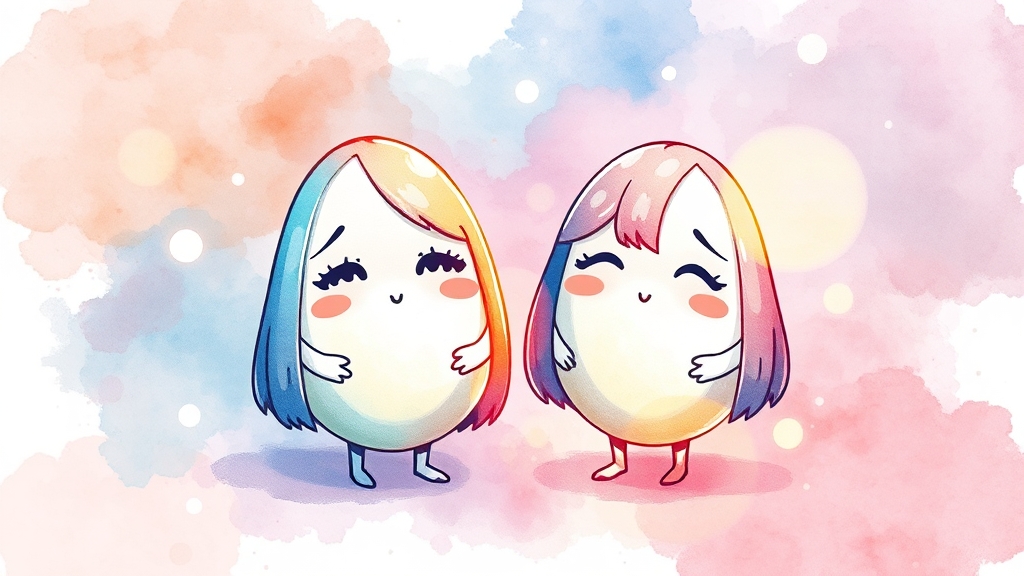 에겐녀 vs 테토녀 핵심 개요 (watercolor 스타일)