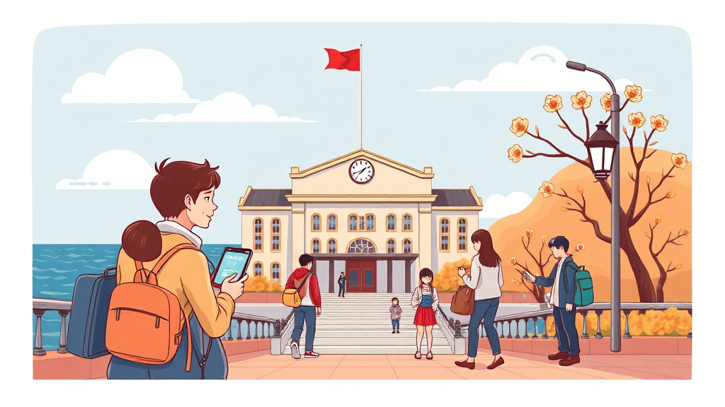 통영시청 홈페이지 안내 (illustration 스타일)