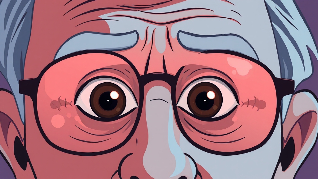 황반변성 증상 및 진단 (cartoon 스타일)