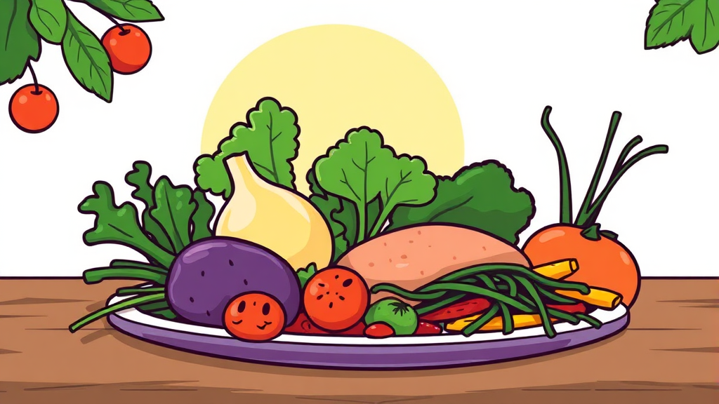 간 건강을 위한 필수 음식 가이드 (cartoon 스타일)