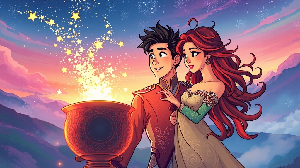 넷플릭스 라인업: 로맨스 판타지 (cartoon 스타일)