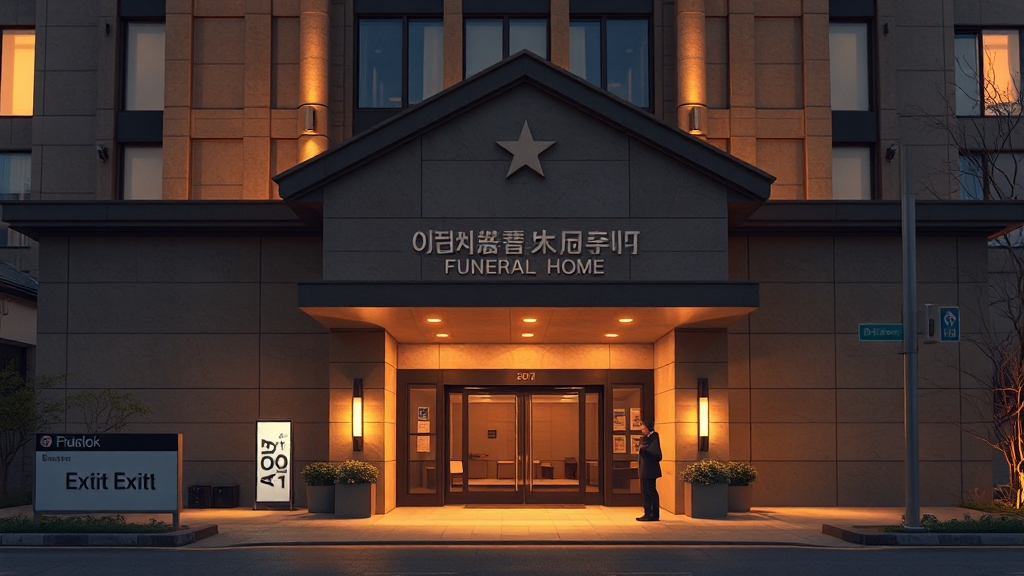 경북대학교병원 장례식장 위치 (realistic 스타일)