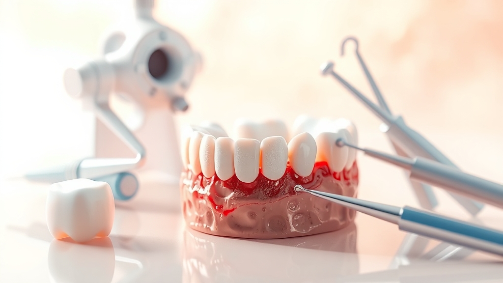 잇몸 고름 주머니 치료 옵션 (watercolor 스타일)