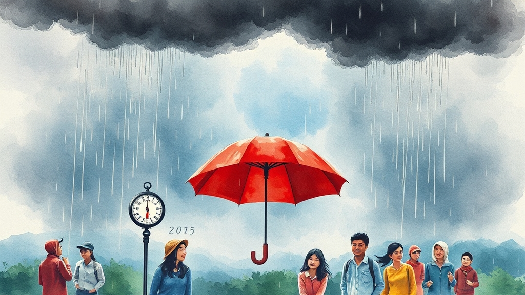 강수량과 기온 변화 예측 (watercolor 스타일)