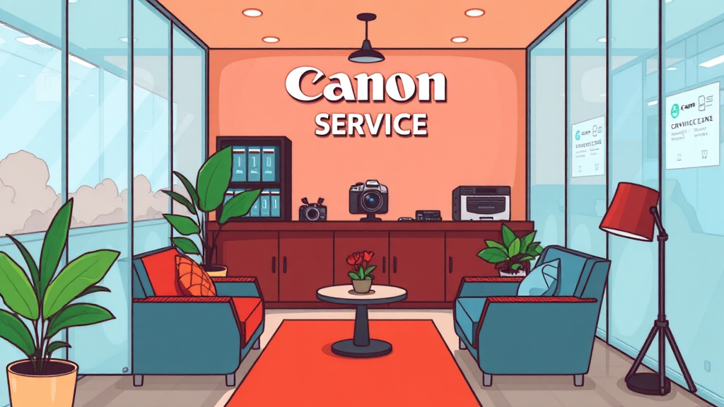 서비스센터 시설 및 서비스 (cartoon 스타일)