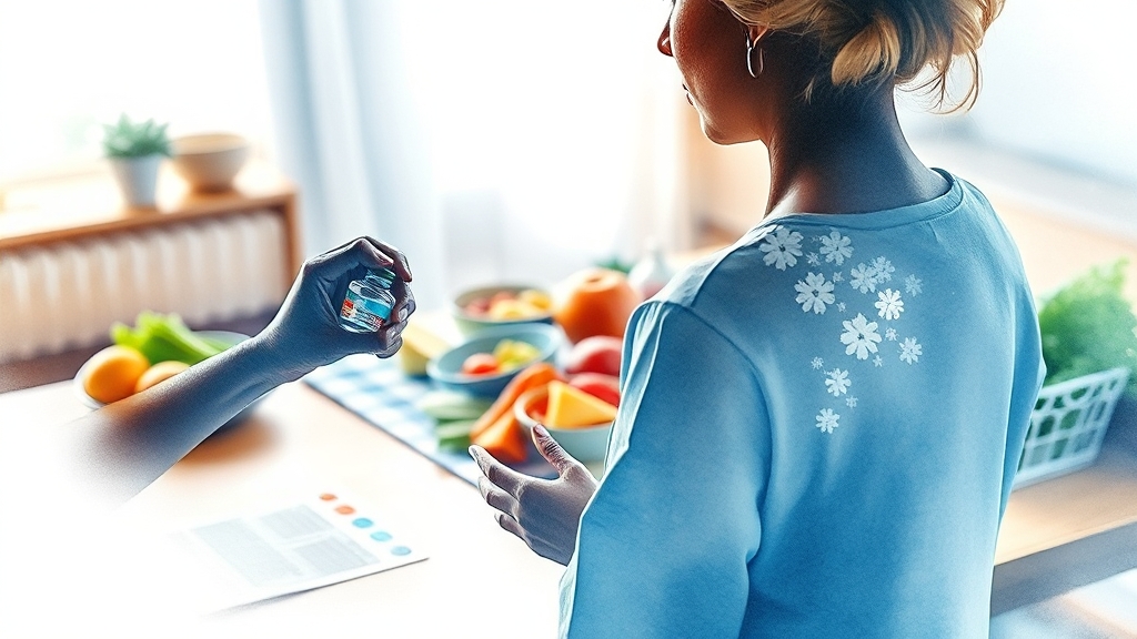 혈당 관리 시 주의사항 (watercolor 스타일)