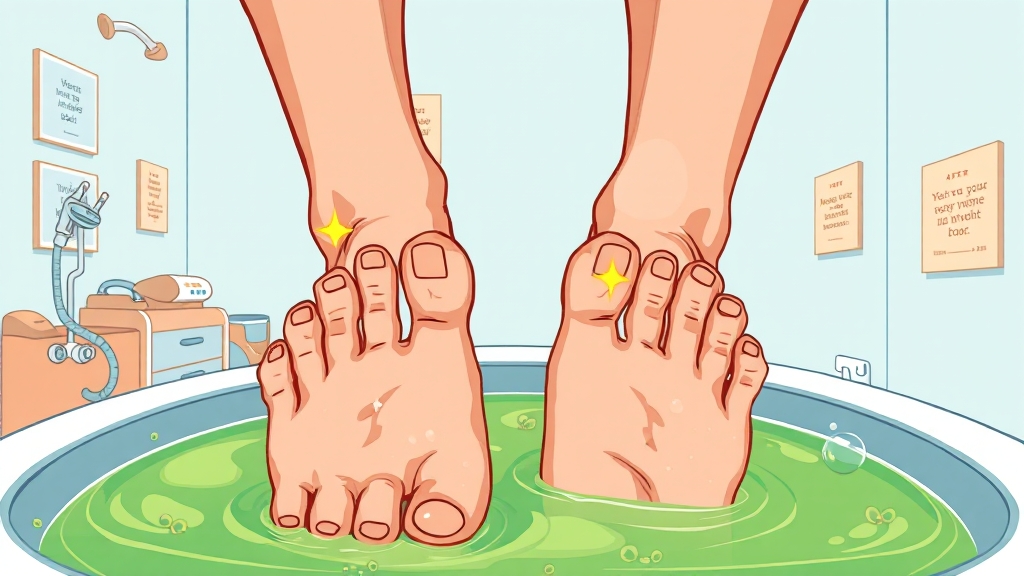 발냄새 관리 제품 및 치료법 (cartoon 스타일)