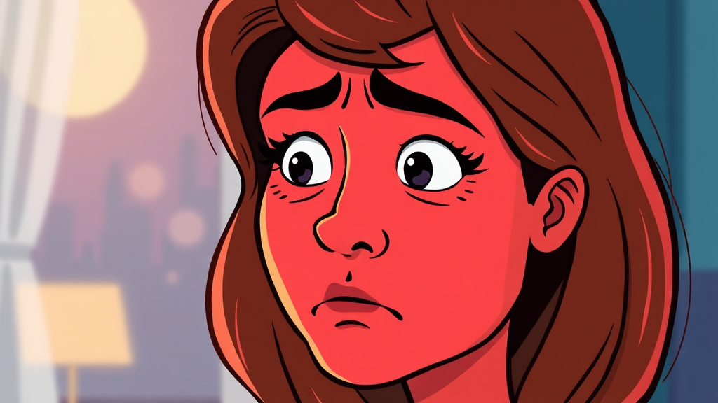 갱년기의 주요 증상은 무엇일까요? (cartoon 스타일)