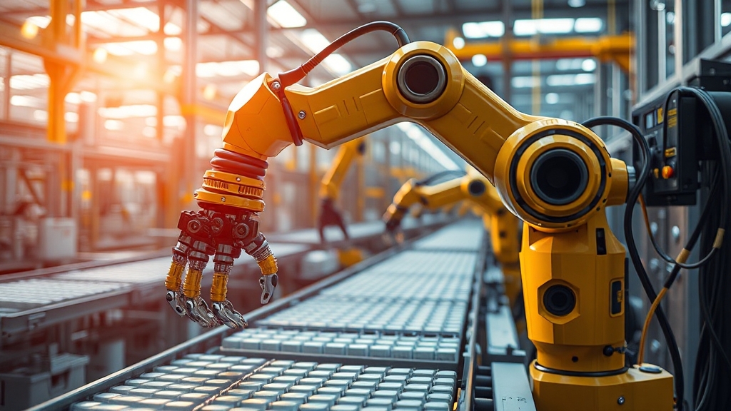 로봇 산업 동향 및 경쟁력 (realistic 스타일)