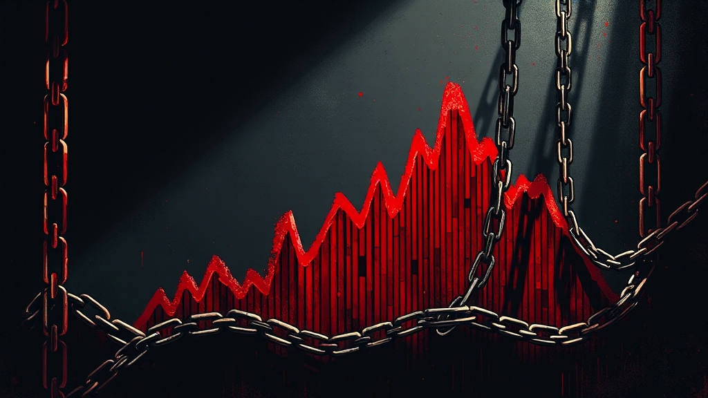 코스피 급락 배경 (illustration 스타일)