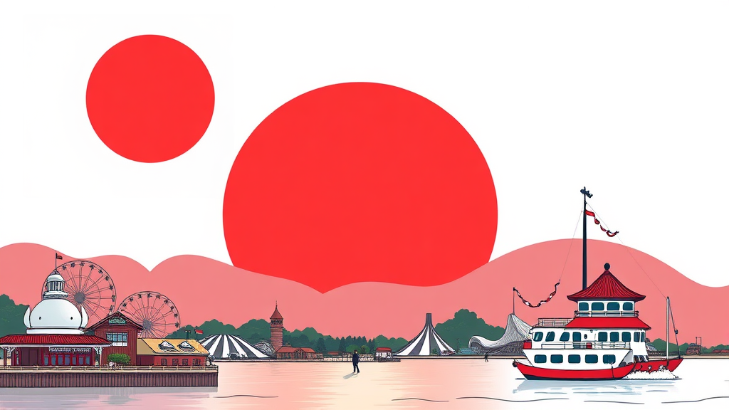 해돋이 명소 주변 볼거리 (illustration 스타일)