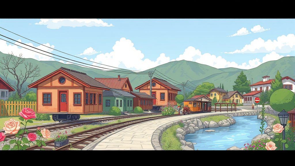 남도 기차 둘레길 추천 코스 및 명소 (illustration 스타일)