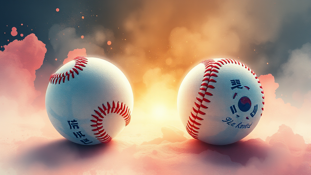 스포츠: 한국 야구의 쾌거와 K-방산의 위상 (watercolor 스타일)