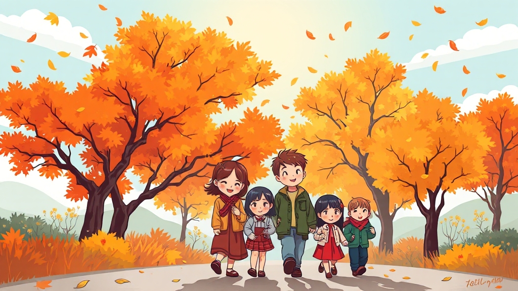 추석, 특별한 가족 여행 (cartoon 스타일)
