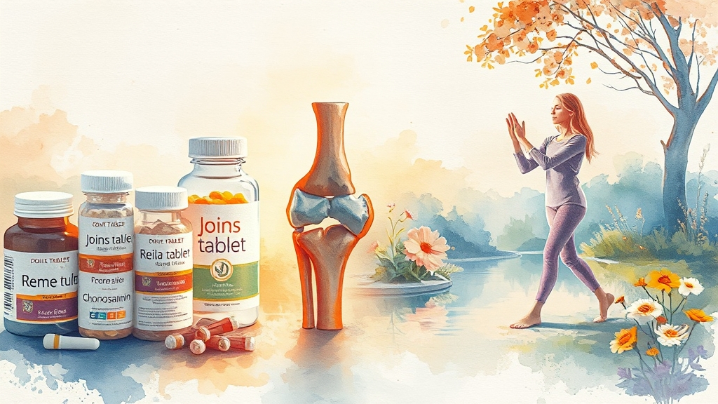 관절염약, 어떤 종류가 있나요? (watercolor 스타일)